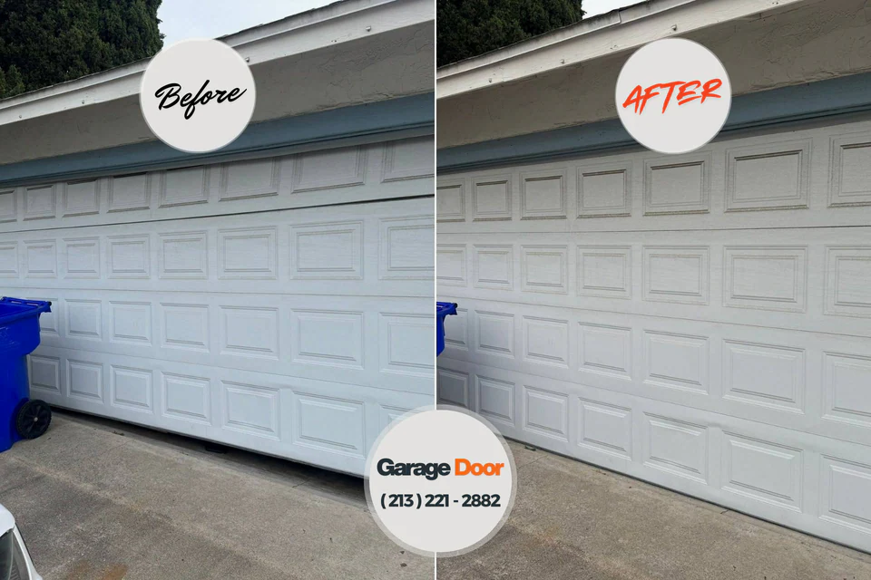 Before and after: garage door repair Geneseo, IL
